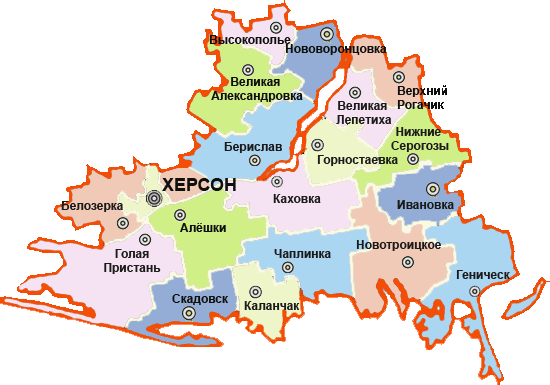 Карта Херсонской области